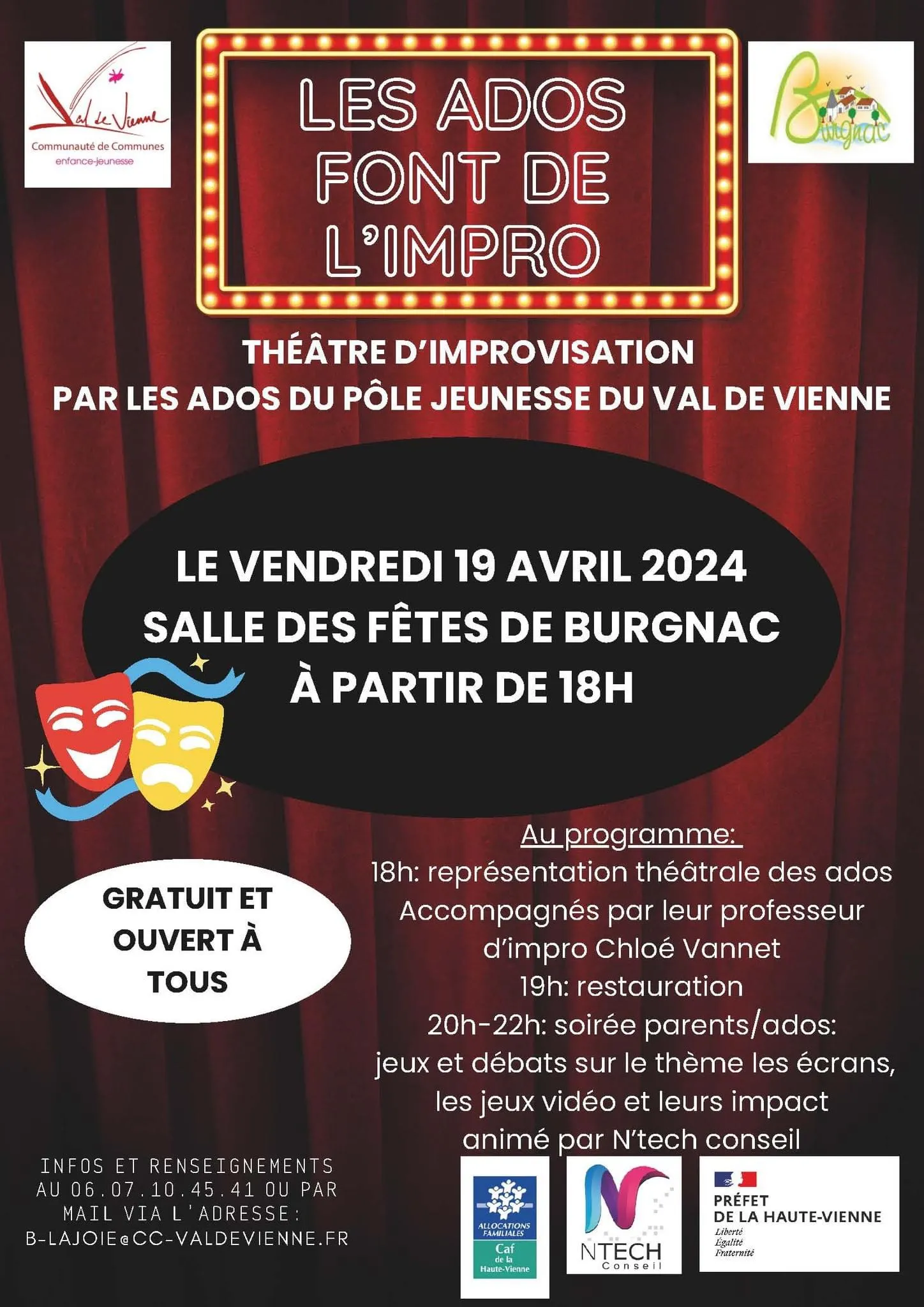 Affiche - Les Ados font de l'Impro autour des Jeux Vidéo